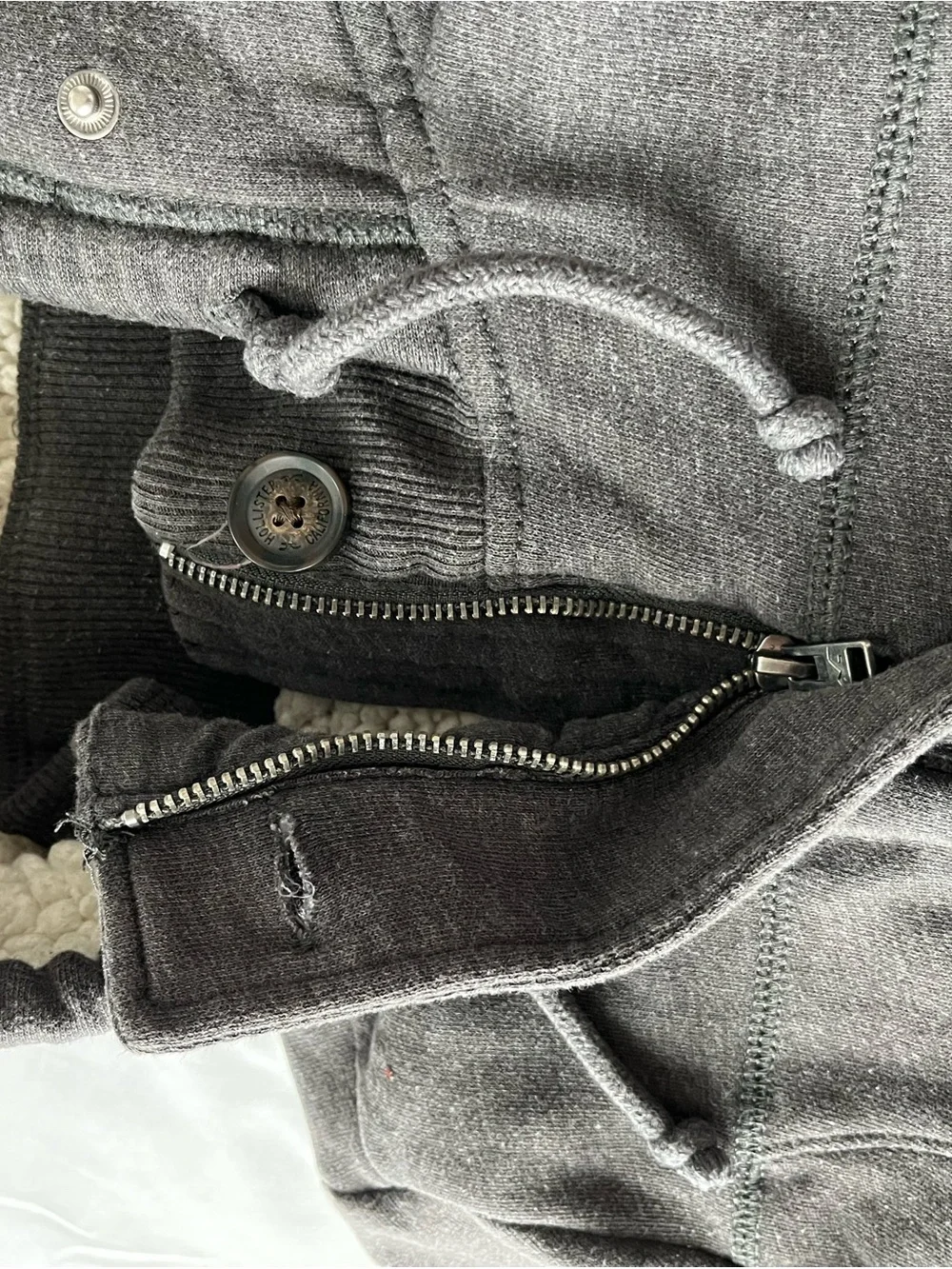 Hollister Dark Gray Hooded Military-Style Field Jacket